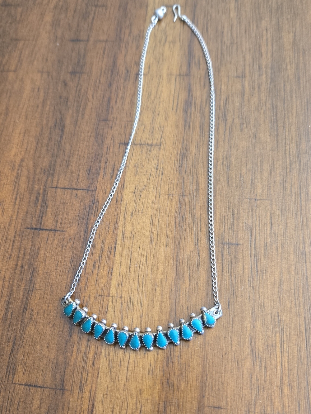 Turquoise Teardrop Sterling Silver Choker